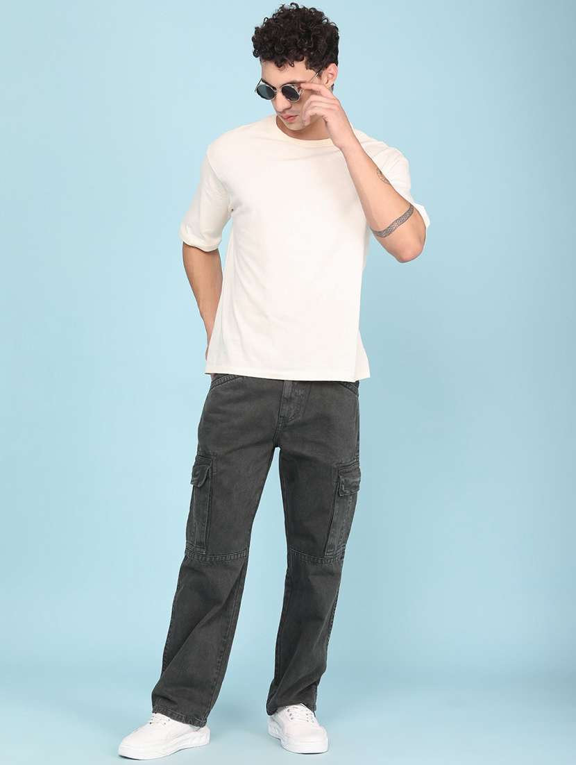 men solid mid rise relaxed fit cargo  - 22339871 -  Standard Image - 5