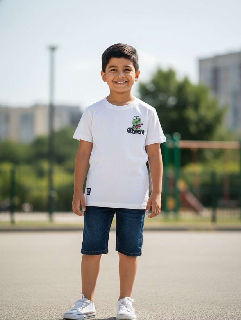 boys printed round neck t-shirt