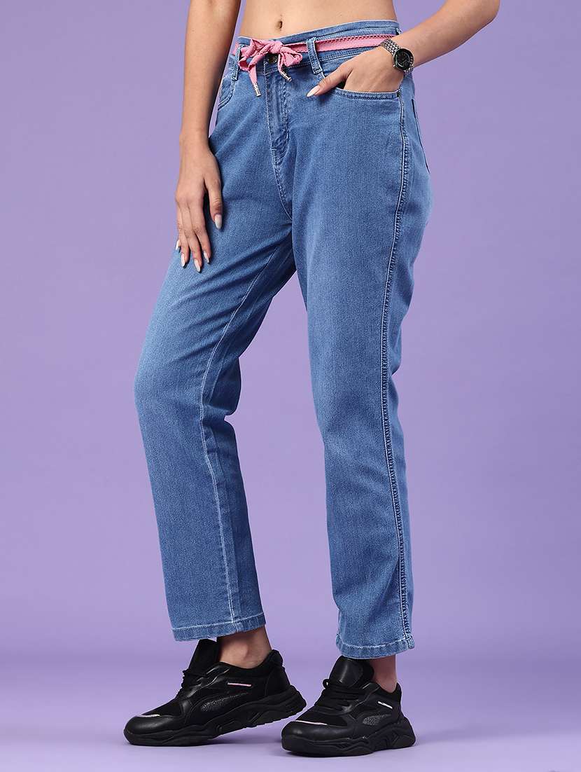 women blue cotton jean