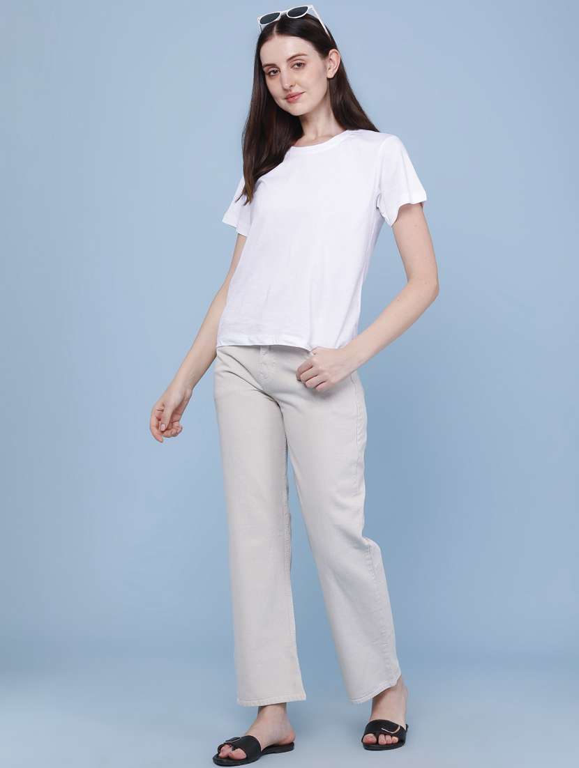 women solid mid rise straight fit jeans - 22339915 -  Standard Image - 5