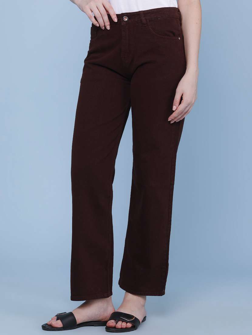 women solid mid rise straight fit jeans - 22339916 -  Standard Image - 3