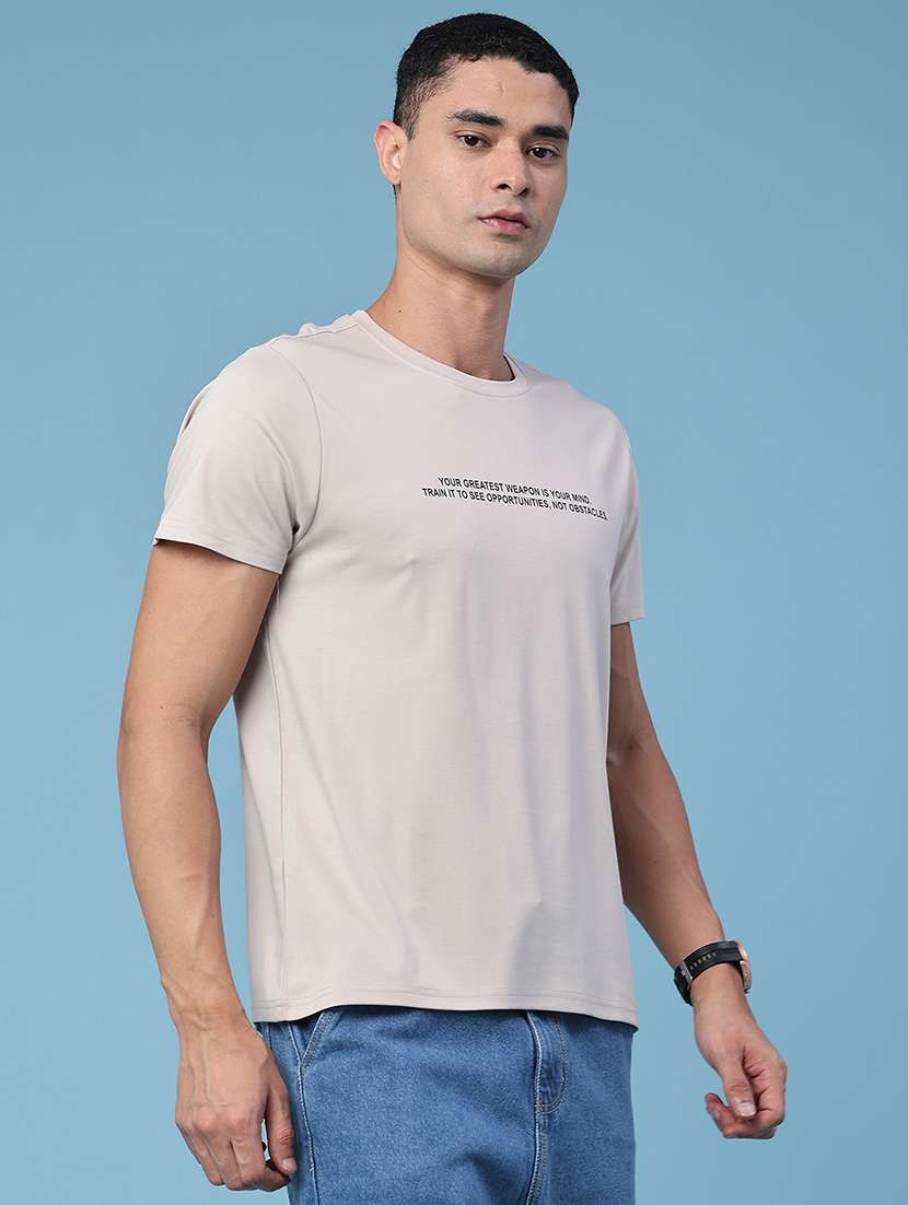 Men Printed Round Neck Regular Fit T-shirt - 22339976 -  Standard Image - 3