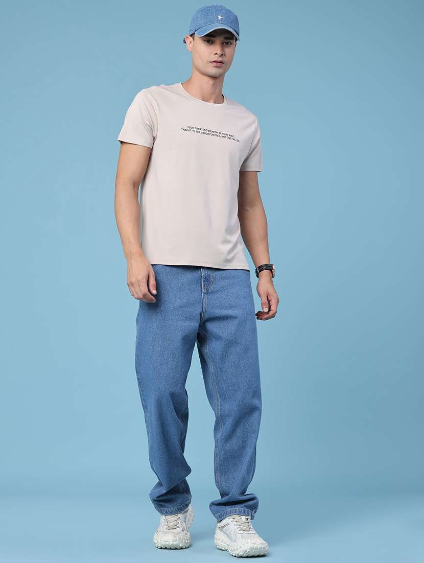 Men Printed Round Neck Regular Fit T-shirt - 22339976 -  Standard Image - 5
