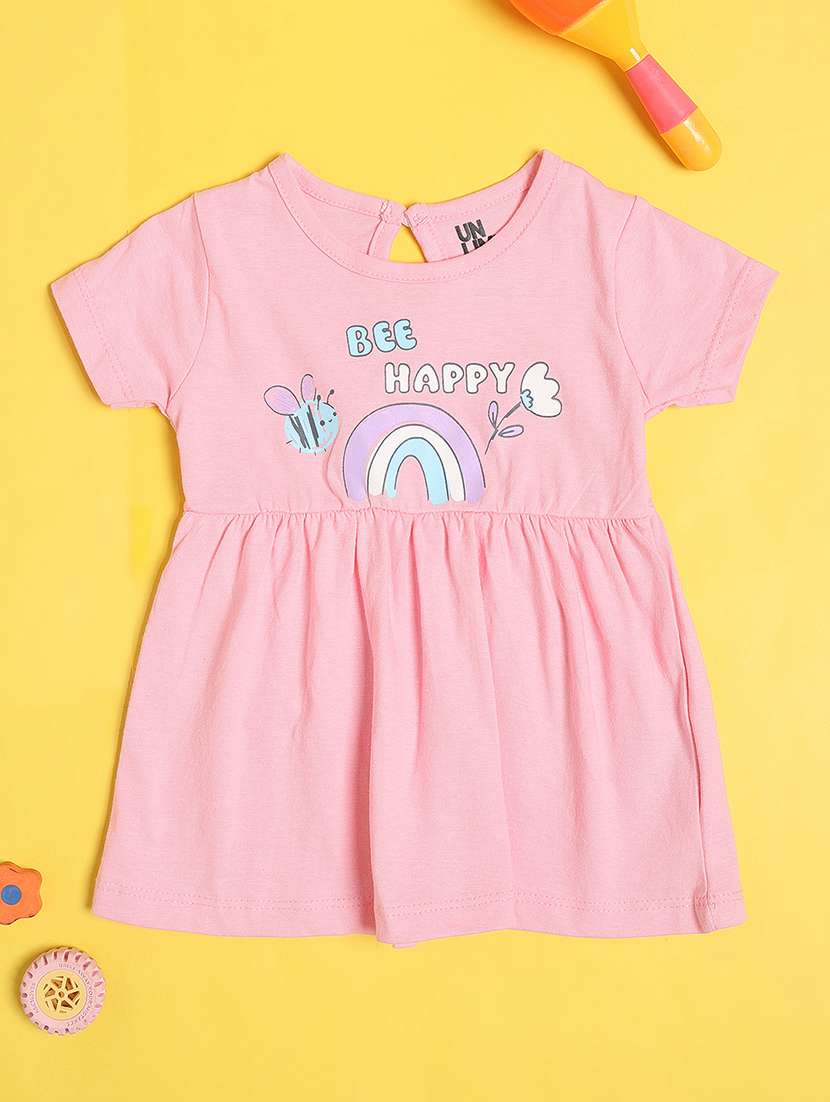 Girls Pack Of 3 Printed Round Neck Frock - 22340054 -  Standard Image - 3