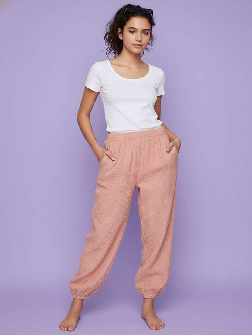peach cotton jogger