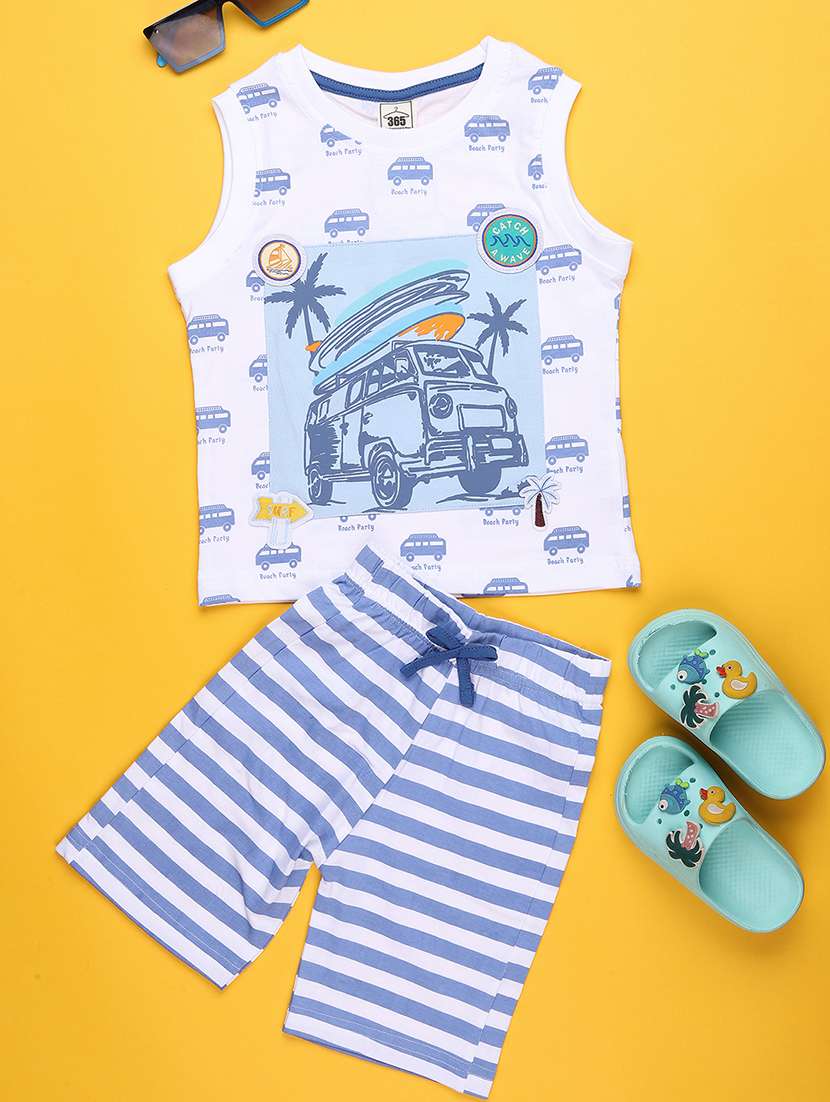 kids printed t-shirt and shorts set