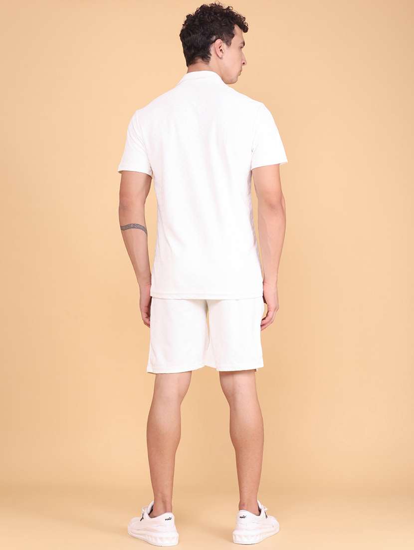 Men Self Design Short Sleeve Shorts & Shirt Co-ord Set - 22340106 -  Standard Image - 3