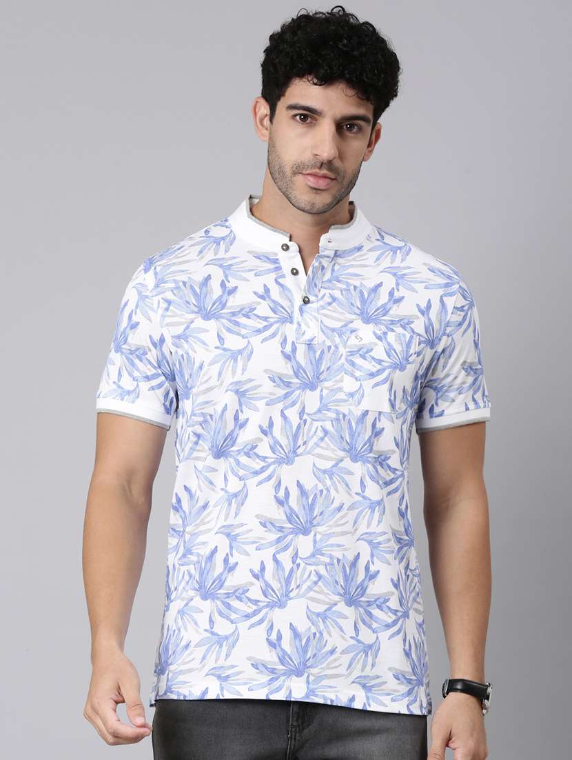 men printed short sleeve slim fit t-shirt