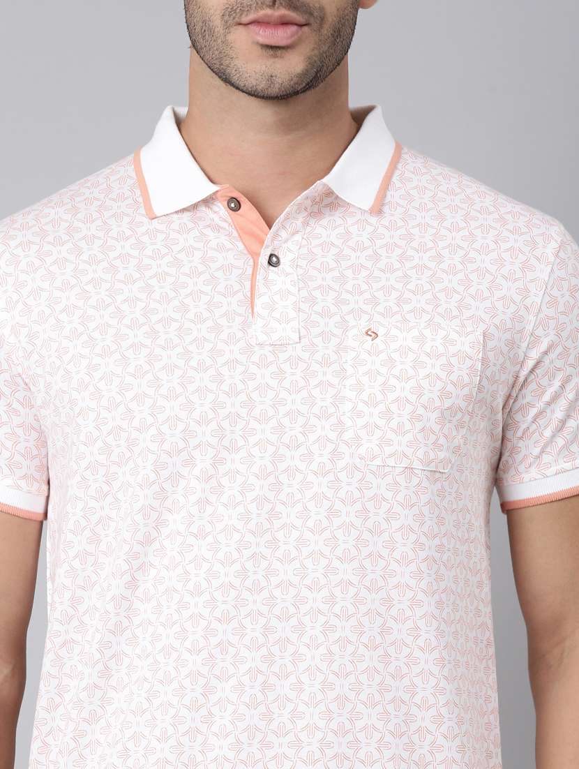 men printed short sleeve slim fit polo t-shirt - 22340187 -  Standard Image - 5