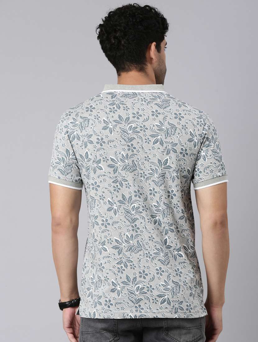 men printed short sleeve slim fit polo t-shirt - 22340188 -  Standard Image - 3