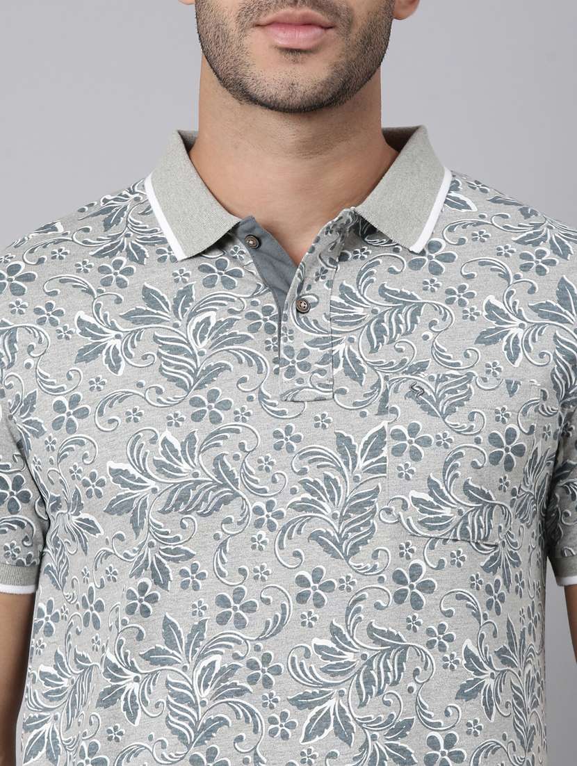 men printed short sleeve slim fit polo t-shirt - 22340188 -  Standard Image - 5