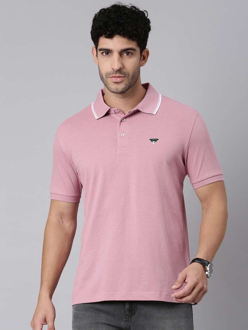 men solid short sleeve slim fit polo t-shirt