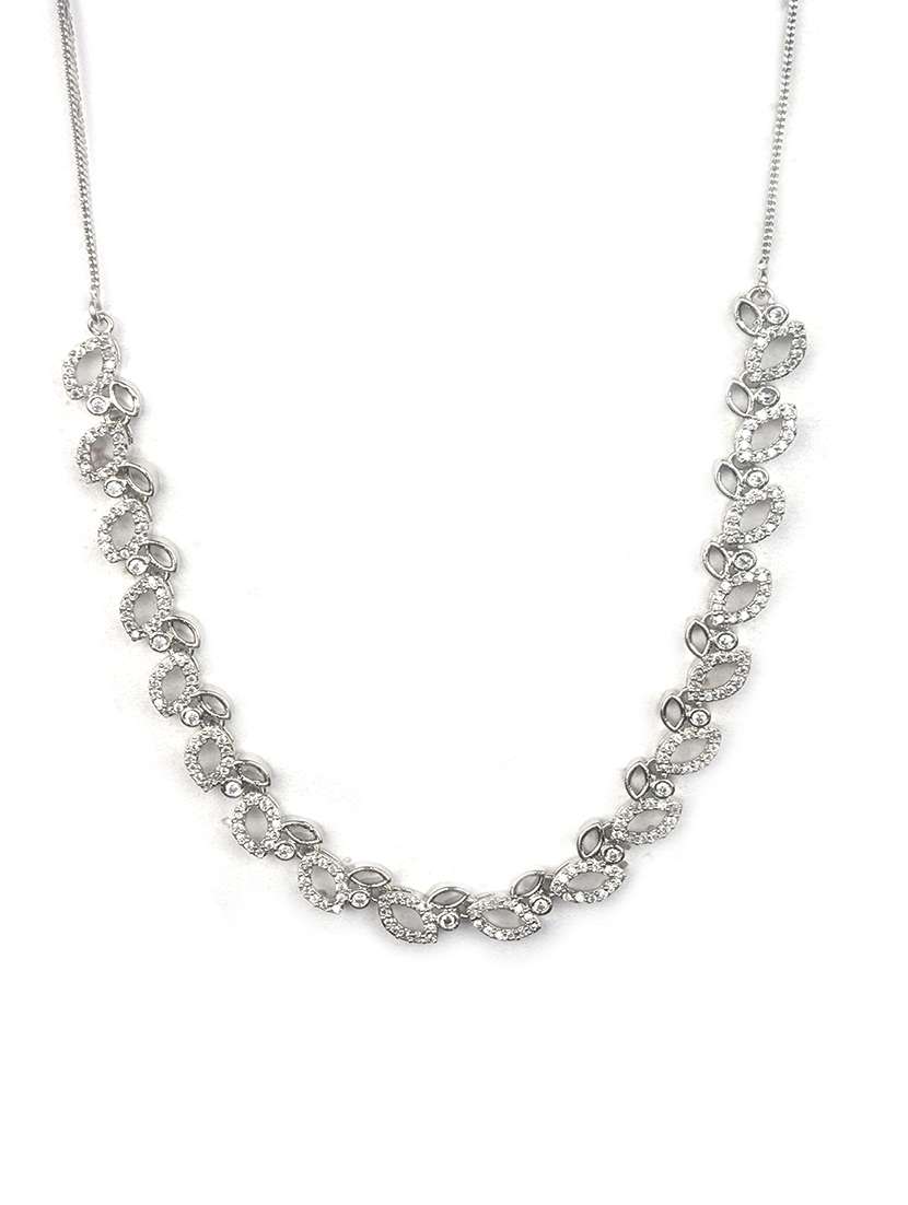 women cz stone ad necklace and earring set - 22340709 -  Standard Image - 3