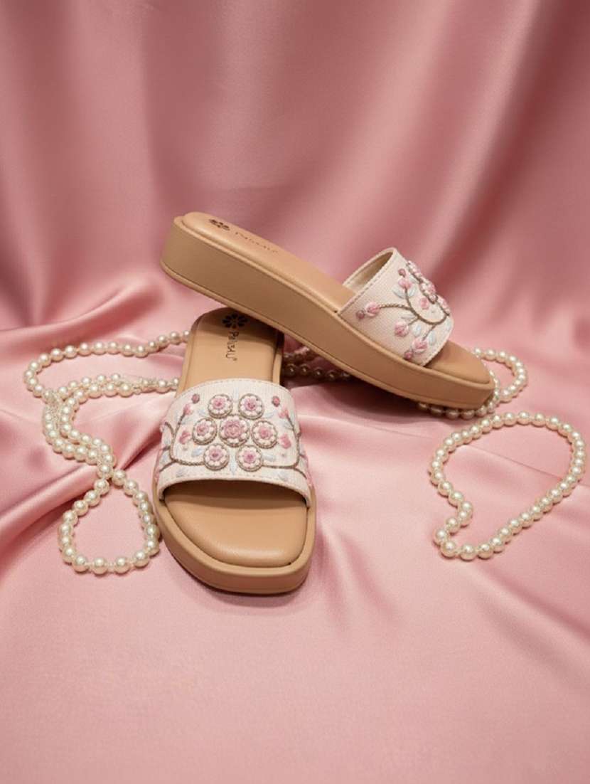 women embroidered slip on wedge - 22340789 -  Standard Image - 3