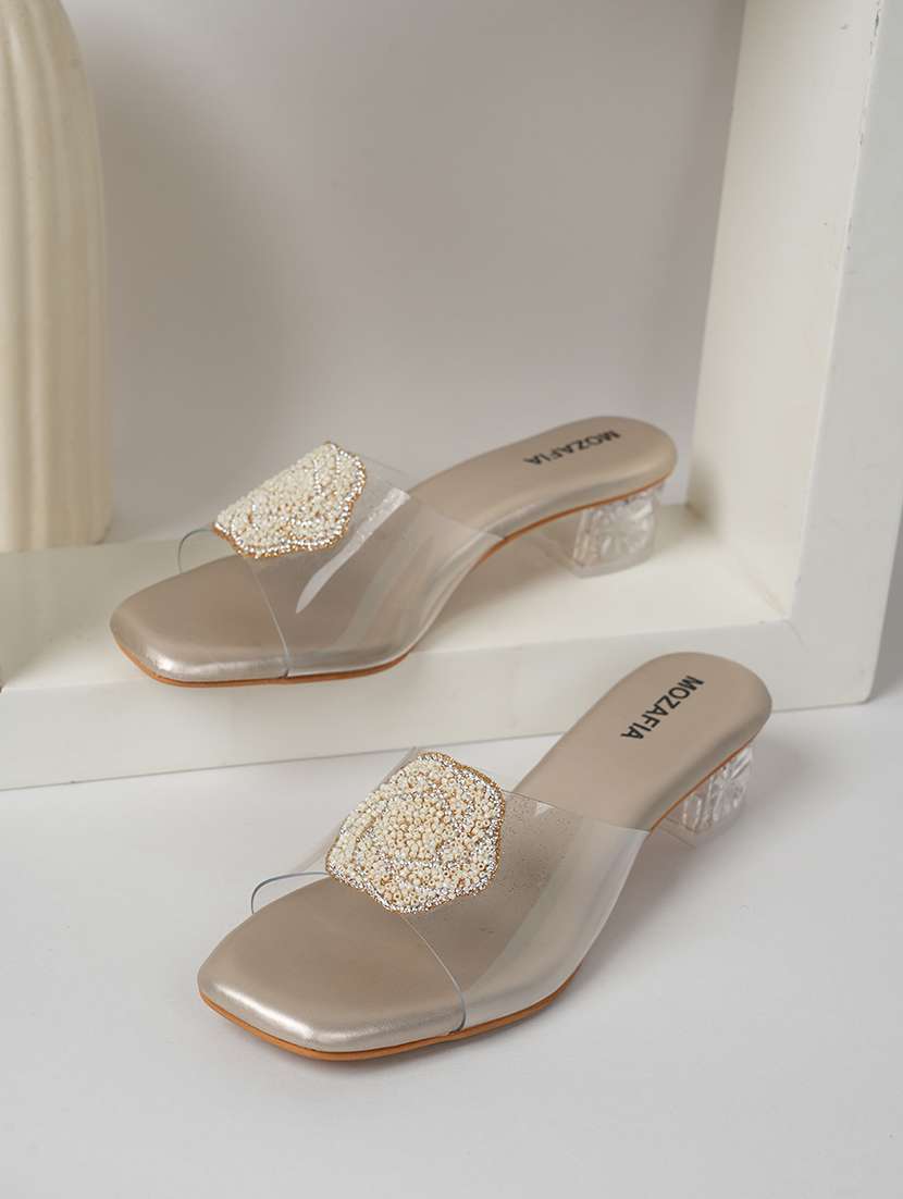 women solid slip on sandals