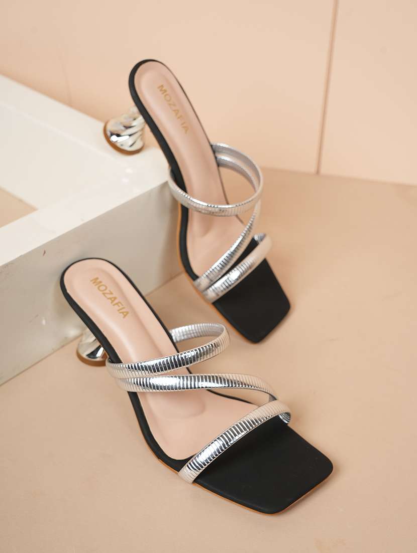 women solid slip on sandals