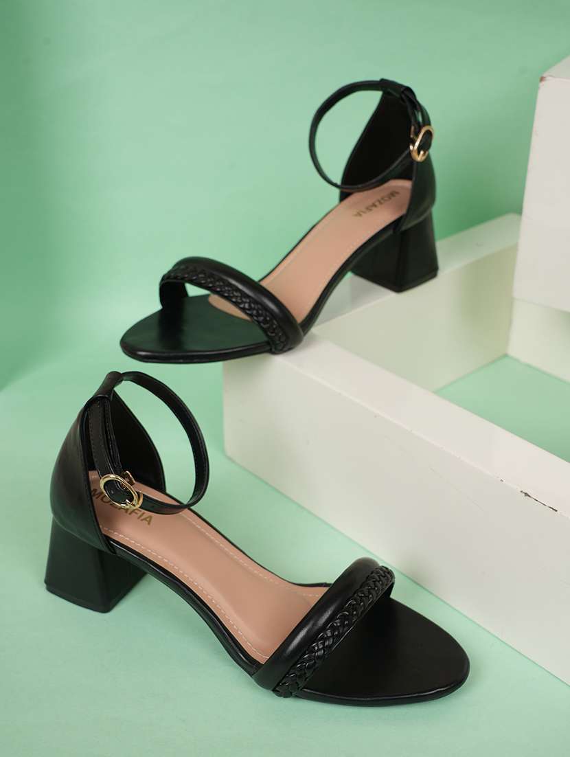 women solid ankle strap sandals