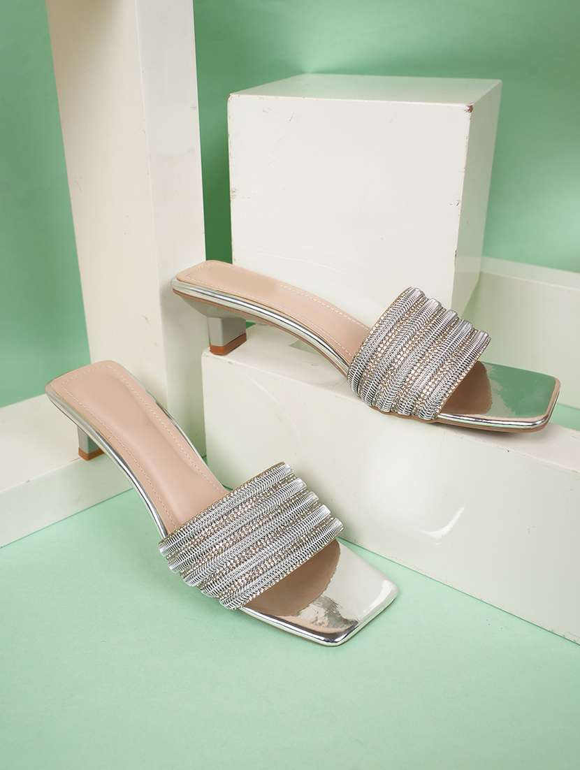 women embellished slip on sandals