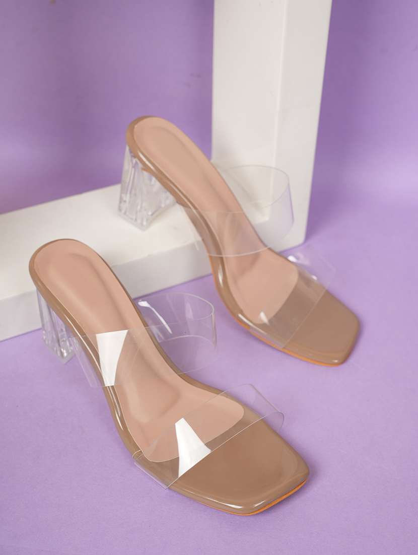 women solid slip on sandals
