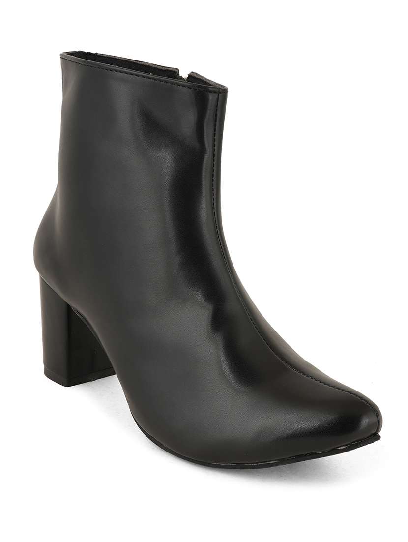 Women Solid Ankle Length Block Heel Boots - 22341228 -  Standard Image - 3