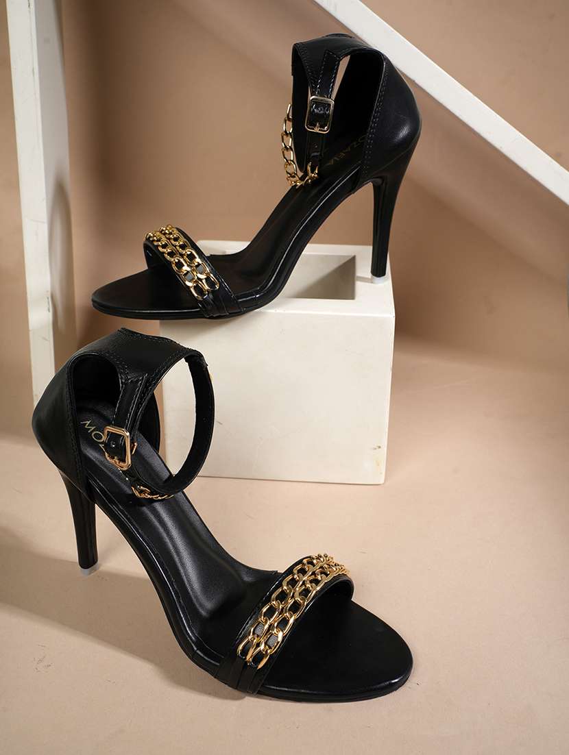 women solid ankle strap sandals