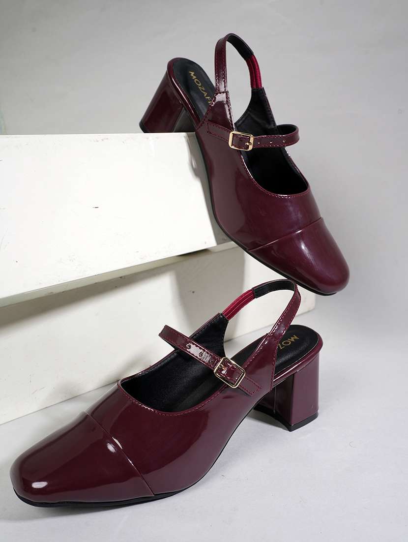 women solid mary jane back strap sandals