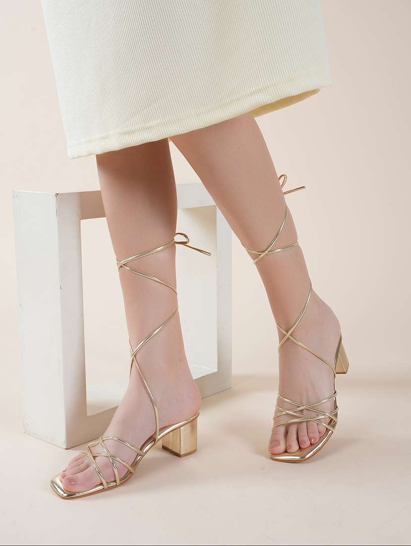 women solid lace up block heels - 22341308 -  Standard Image - 3