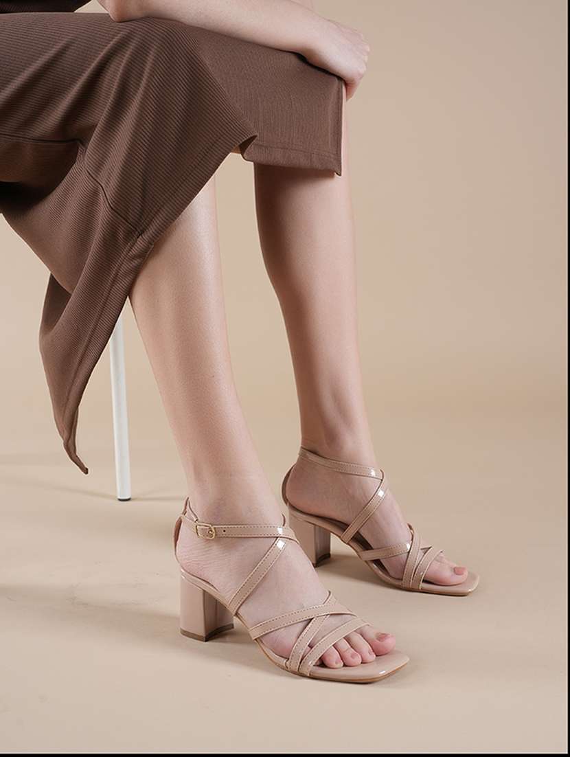 women solid ankle strap block heels - 22341316 -  Standard Image - 3