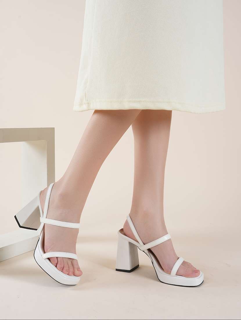 women solid back strap block heels - 22341355 -  Standard Image - 3