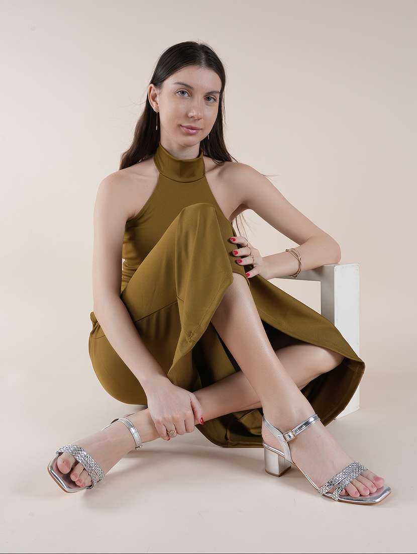 women embellished back strap block heels - 22341375 -  Standard Image - 3