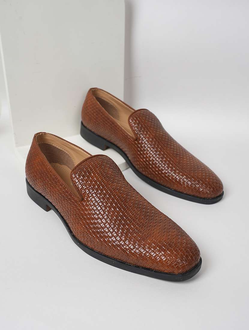 men tan slip on loafer