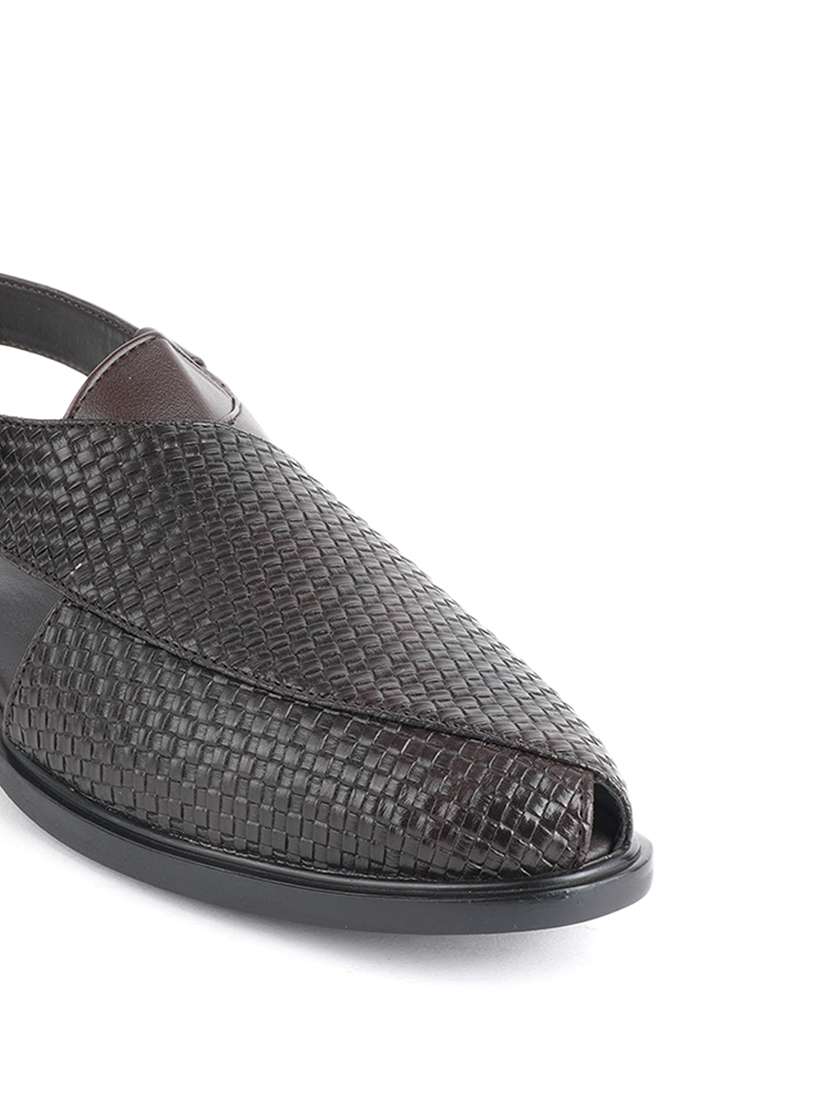 men textured back strap sandal - 22341400 -  Standard Image - 3