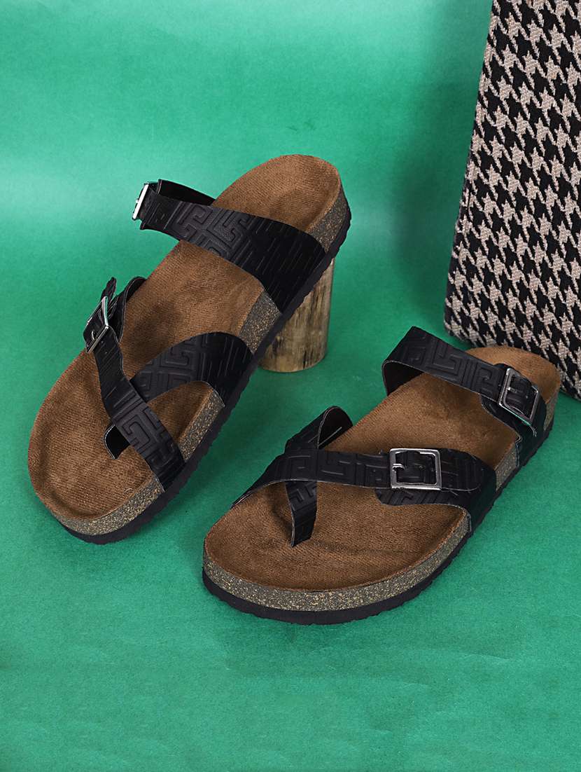 women solid slip on flat sandal