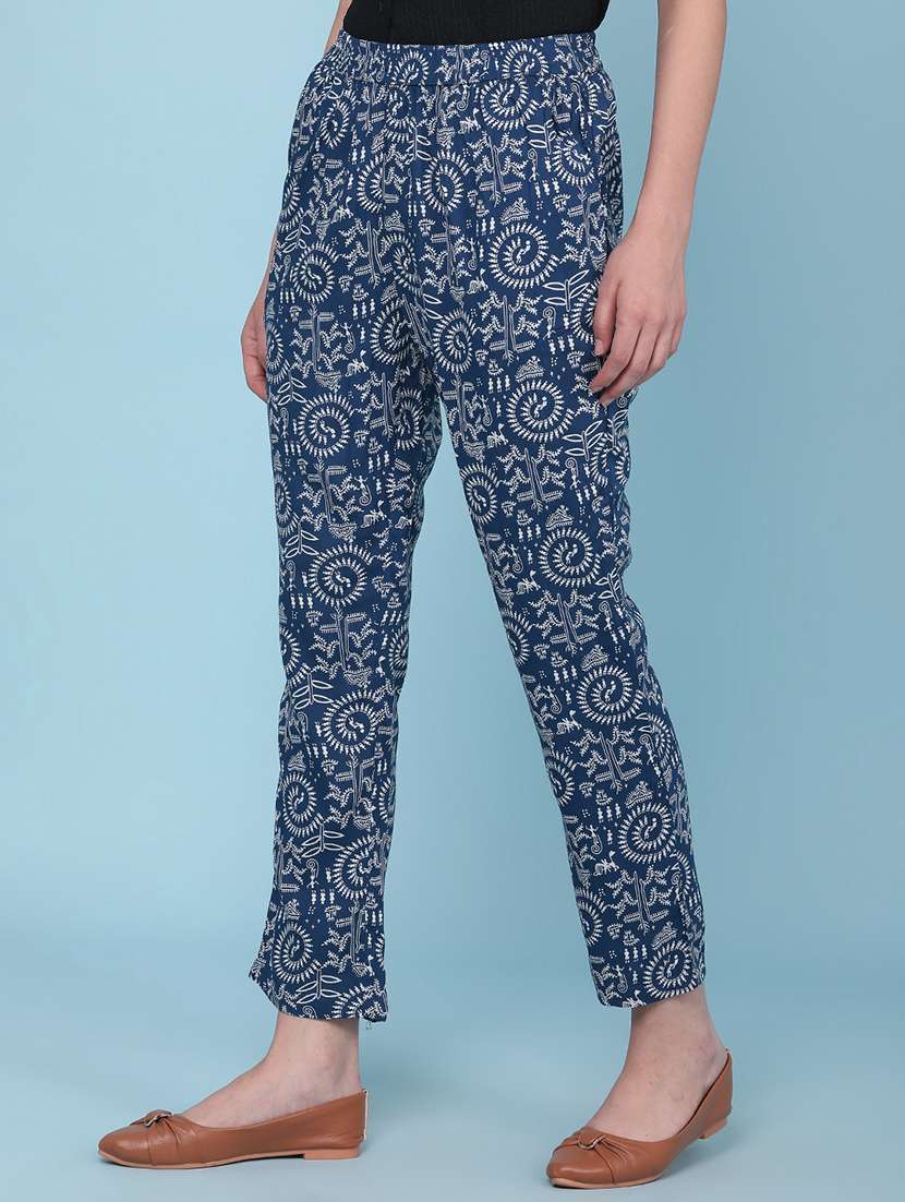 Women Printed Mid Rise Tapered Pant - 22341567 -  Standard Image - 3