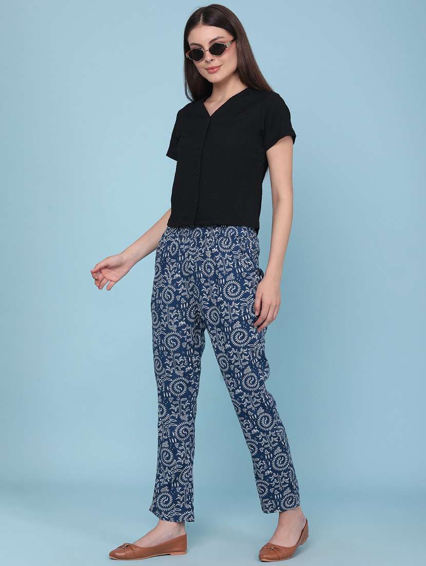 Women Printed Mid Rise Tapered Pant - 22341567 -  Standard Image - 5