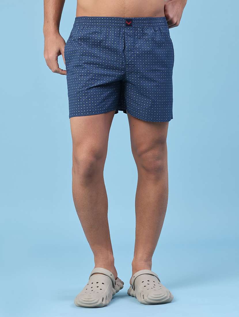 men printed mid rise loungewear boxer
