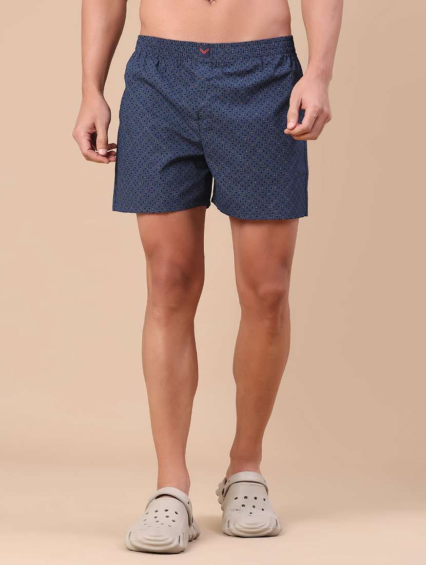 men printed mid rise loungewear boxer