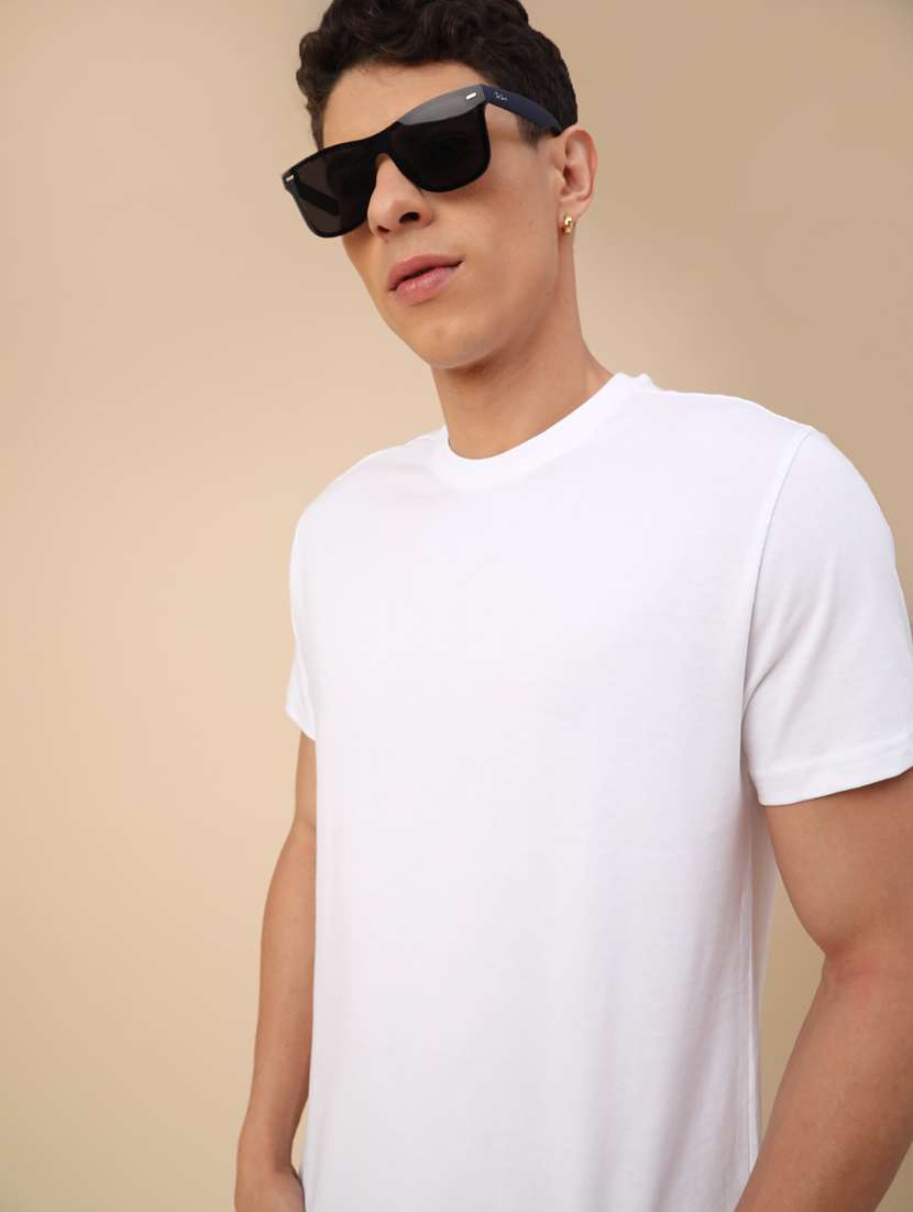 men solid short sleeve regular fit t-shirt