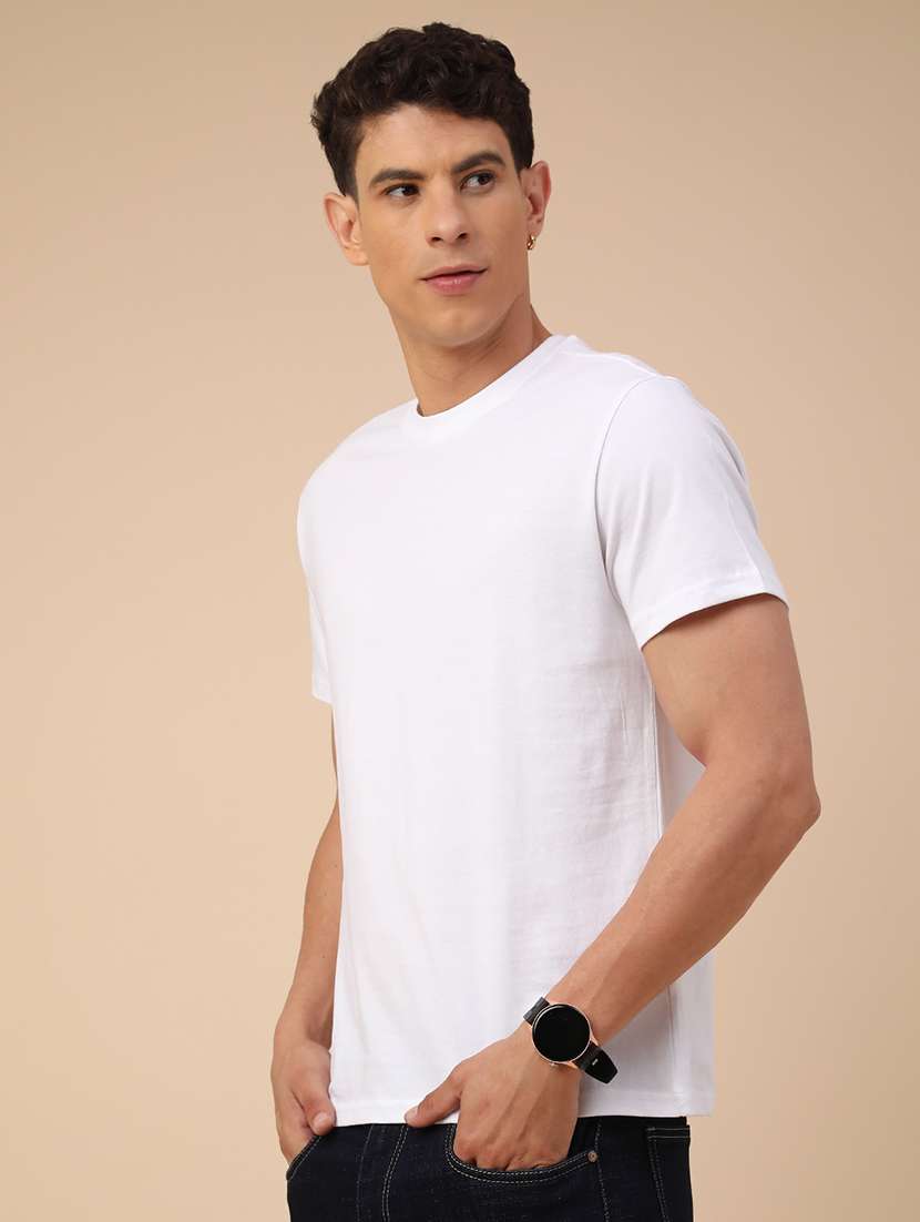men solid short sleeve regular fit t-shirt - 22341642 -  Standard Image - 3