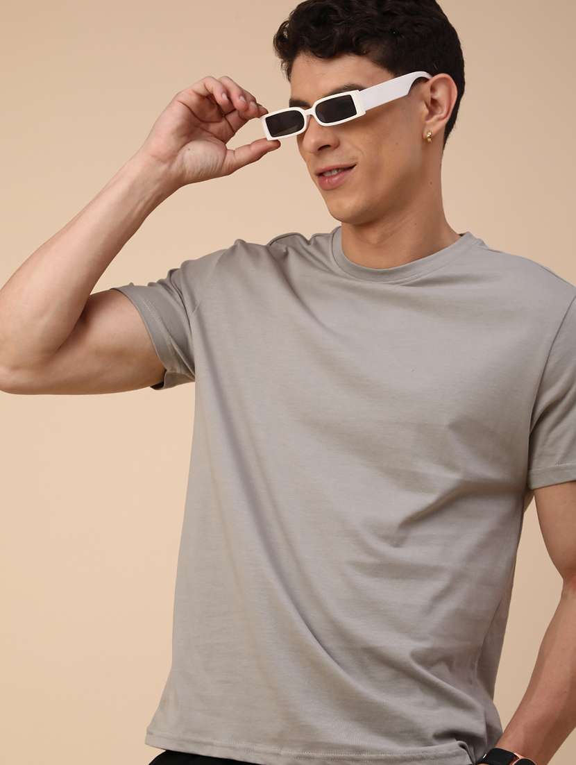 men solid short sleeve regular fit t-shirt