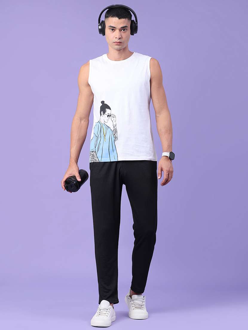 men solid mid rise full length track pant - 22341677 -  Standard Image - 5