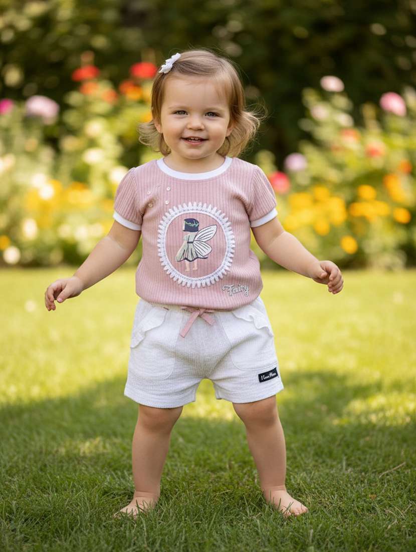 maroon cotton combo infant twin set