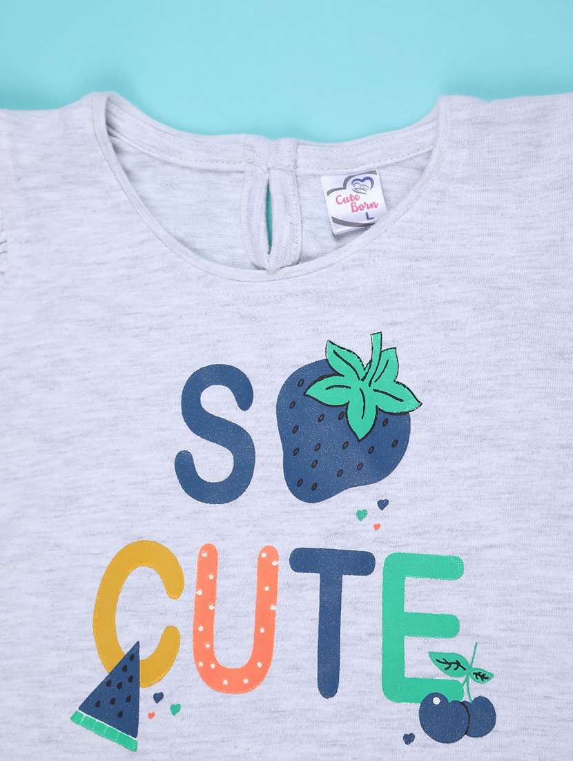 white cotton combo infant twin set - 22341704 -  Standard Image - 3