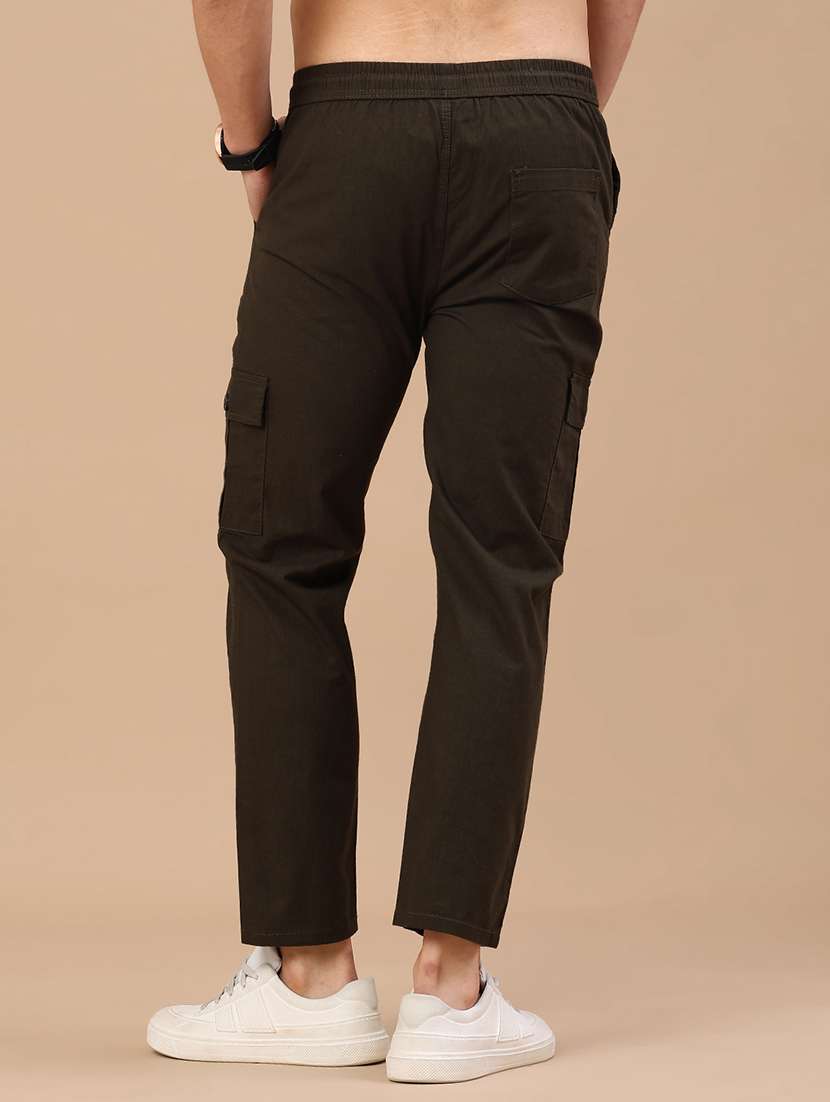 men solid mid rise regular fit cargo  - 22341721 -  Standard Image - 3