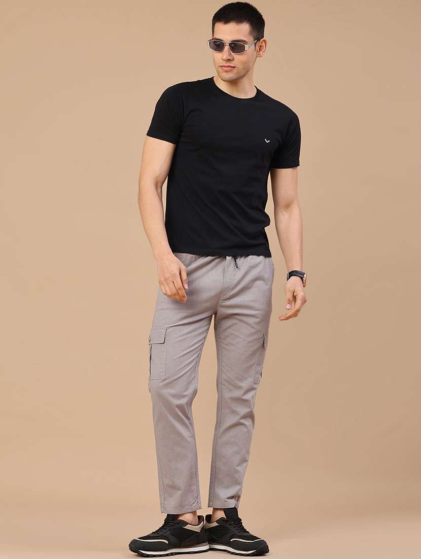 men solid mid rise regular fit cargo  - 22341724 -  Standard Image - 5