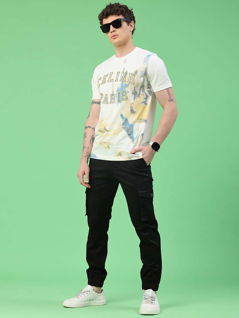 men solid mid rise regular fit jogger - 22341726 -  Standard Image - 5