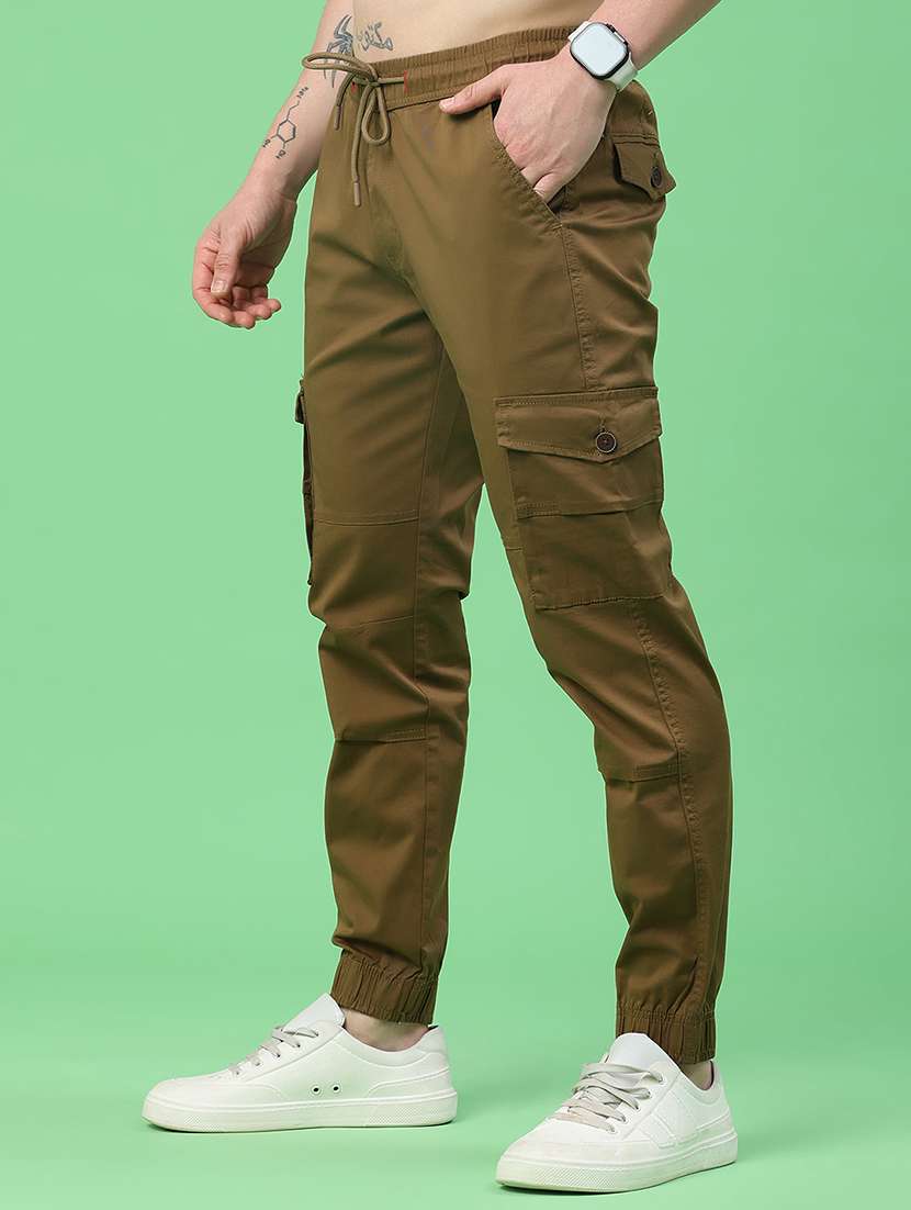 men solid mid rise regular fit jogger - 22341728 -  Standard Image - 3