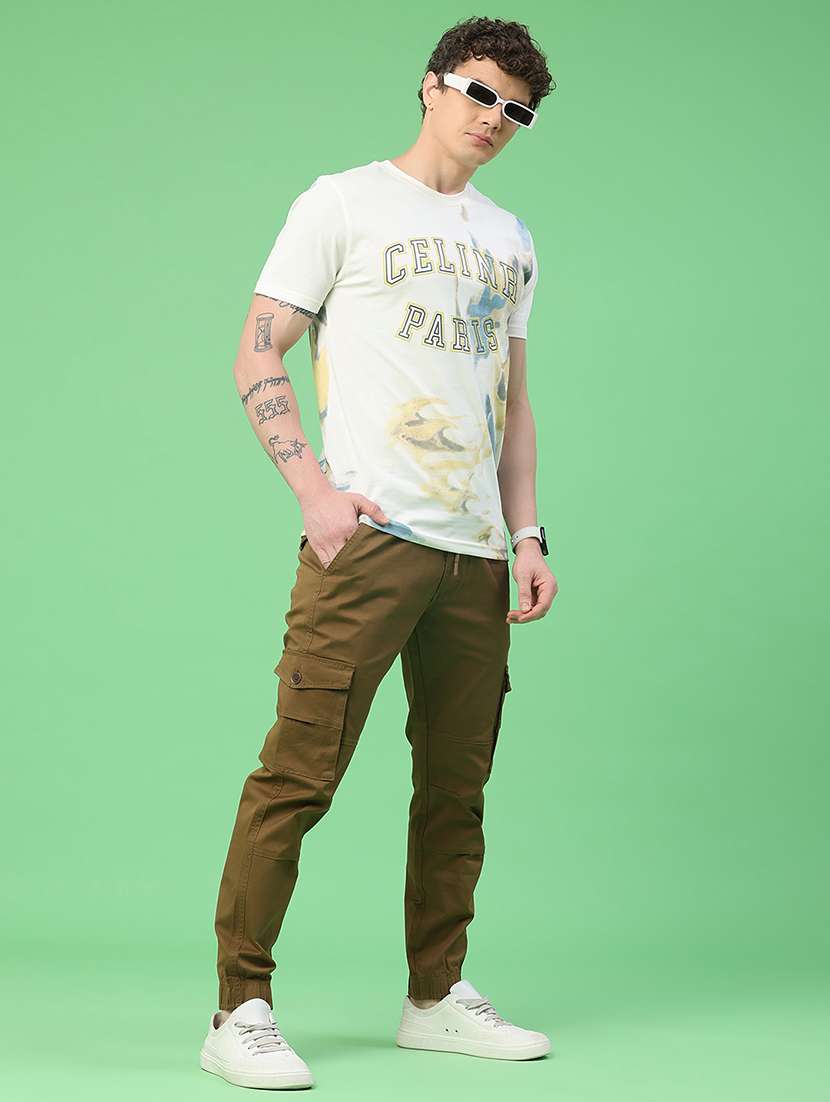 men solid mid rise regular fit jogger - 22341728 -  Standard Image - 5