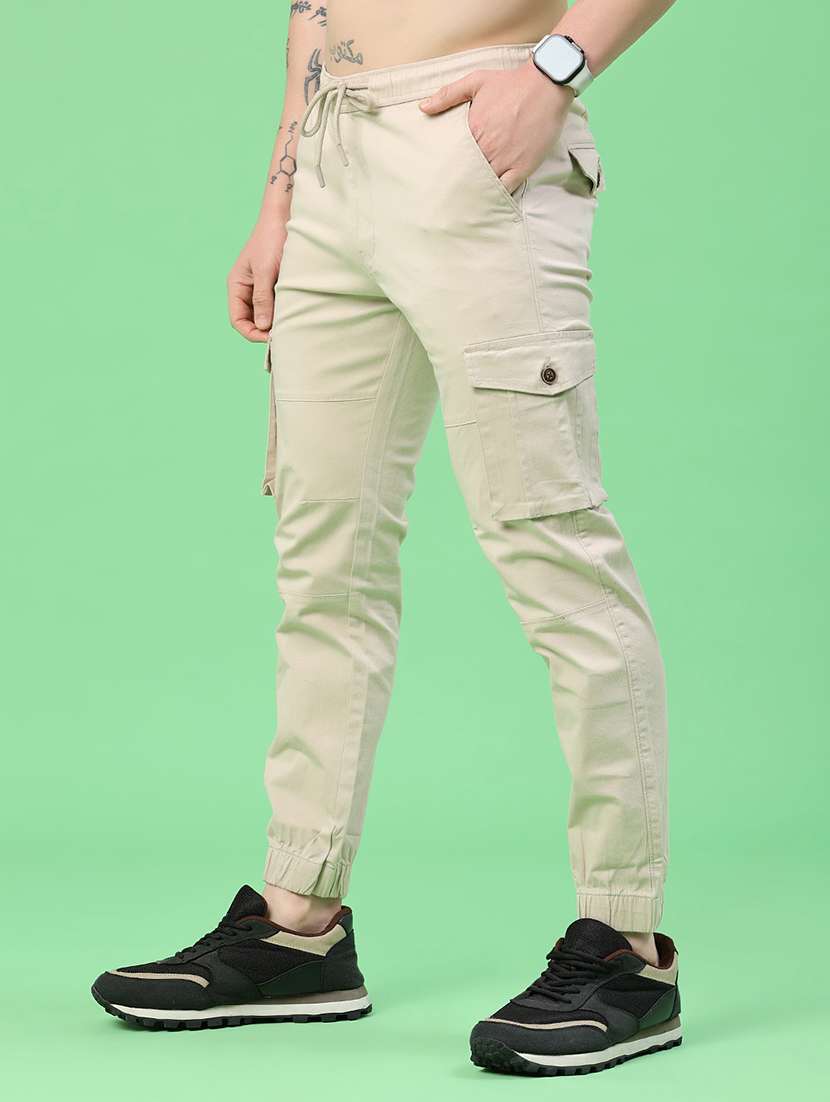 men solid mid rise regular fit jogger - 22341730 -  Standard Image - 3