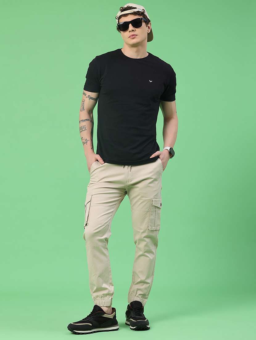 men solid mid rise regular fit jogger - 22341730 -  Standard Image - 5